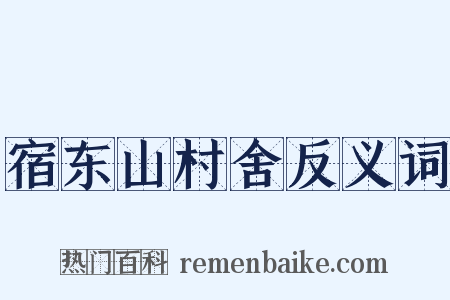 宿东山村舍反义词是什么意思的图片